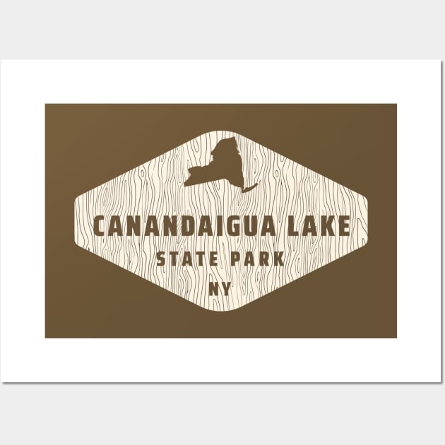 Canandaigua Lake State Park New York - Tree Log Texture Wooded Sign Sticker Wall Art by Go With Tammy